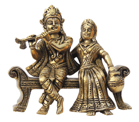 Brass Radha Krishna God Idol Statue 1.4Kg